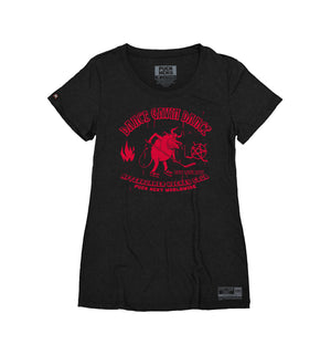 DANCE GAVIN DANCE ‘AFTERBURNER’ women's short sleeve hockey t-shirt in black front view