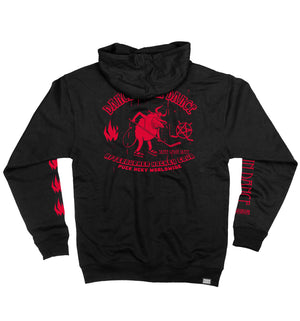 DANCE GAVIN DANCE ‘AFTERBURNER’ full zip hockey hoodie in black back view