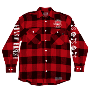 GUNS N' ROSES ‘WORLDWIDE’ hockey flannel in red front view