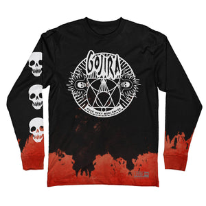 Gojira 'The Shooting Star' limited edition long sleeve hockey t-shirt in black with red tie dye