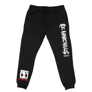 ICE NINE KILLS 'SILENCE' hockey jogging pants in black front view