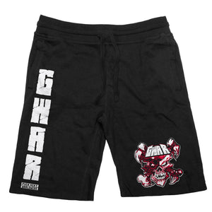 GWAR ‘CROSSBONES CROSSCHECK’ fleece hockey shorts in black