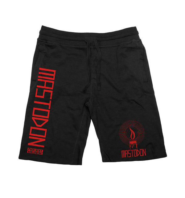 MASTODON 'BONETHROWER' fleece hockey shorts in black