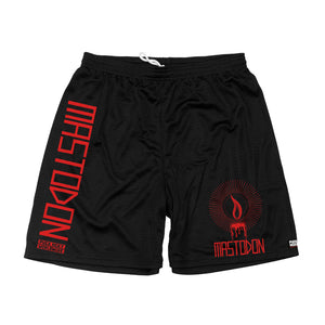 MASTODON 'BONETHROWER' mesh hockey shorts in black