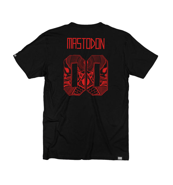 MASTODON 'BONETHROWER' short sleeve hockey t-shirt in black back view