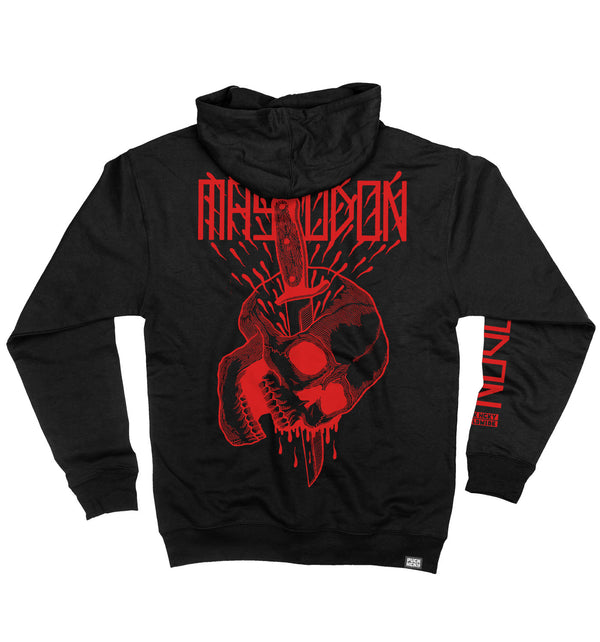 MASTODON 'BONETHROWER' full zip hockey hoodie in black back view