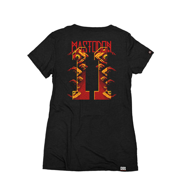 MASTODON 'The Hunter' women's short sleeve hockey t-shirt in black back view