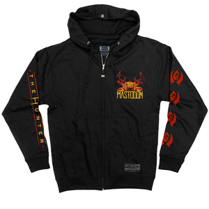 MASTODON 'The Hunter' full zip hockey hoodie in black front view