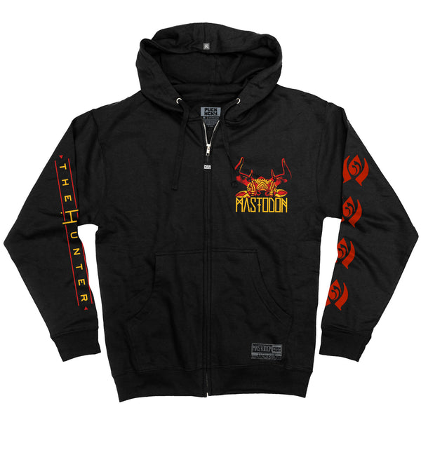 MASTODON 'The Hunter' full zip hockey hoodie in black front view