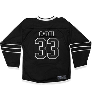 Meshuggah 'Catch 33' hockey jersey in black and white back view