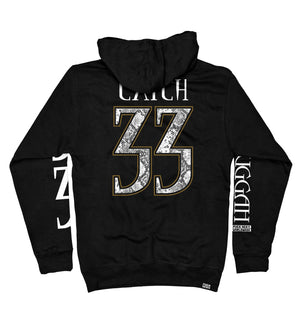 Meshuggah 'Catch 33' pullover hockey hoodie in black back view