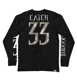 Meshuggah 'Catch 33' long sleeve hockey t-shirt in black back view