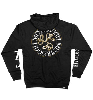 Meshuggah ‘Catch 33’ full zip hockey hoodie in black back view