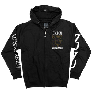 Meshuggah ‘Catch 33’ full zip hockey hoodie in black front view