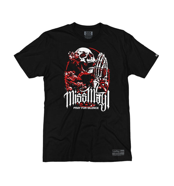 Miss May I 'Silence' short sleeve hockey t-shirt in black front view