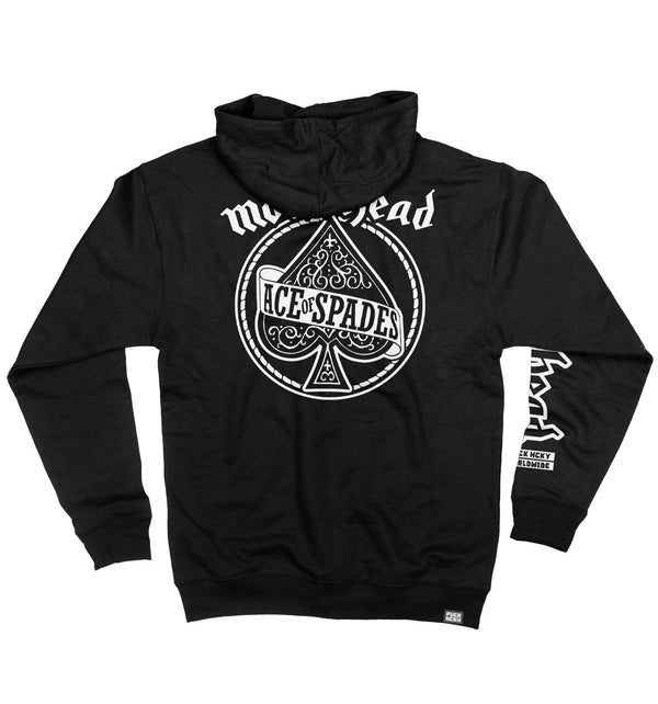 Motorhead 'Ace of Spades' full zip hockey hoodie in black back view