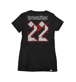 NOTHING MORE 'Deja Vu' women's short sleeve hockey t-shirt in black back view