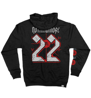 NOTHING MORE 'DÉJÀ VU' full zip hockey hoodie in black back view