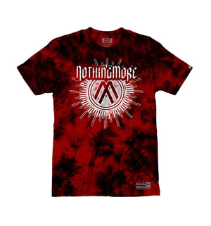 NOTHING MORE 'SPIRITS' short sleeve hockey t-shirt in red and black tie-dye front view