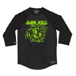 Overkill 'Believe in the Fight' raglan in graphite heather with black sleeves