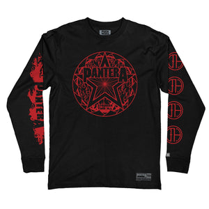 PANTERA 'HELLBOUND' long sleeve hockey t-shirt in black front view