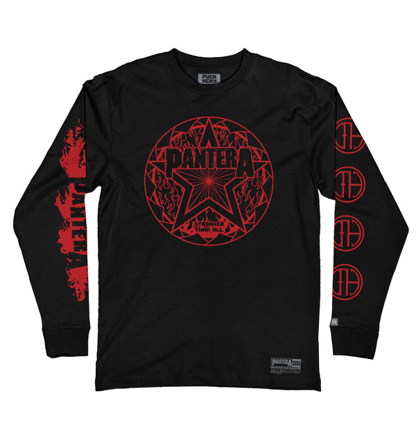 PANTERA 'HELLBOUND' long sleeve hockey t-shirt in black front view