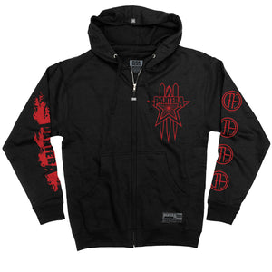 PANTERA 'HELLBOUND' full zip hockey hoodie in black front view