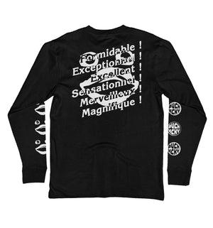 PUCK HCKY 'Ananas' long sleeve hockey t-shirt in black back view
