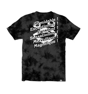 PUCK HCKY 'Ananas' short sleeve t-shirt in black tie-dye back view