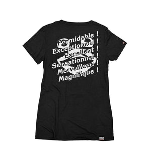PUCK HCKY 'Ananas' women's short sleeve t-shirt in black back view
