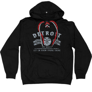 PUCK HCKY 'DETROIT CITY' laced pullover hockey hoodie in black