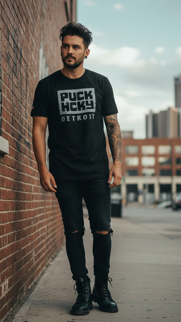 PUCK HCKY 'Detroit' Hockey T-Shirt