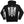 PUCK HCKY 'RIB CAGE' full zip hockey hoodie in black front view