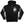 PUCK HCKY 'Shoot Pucks Not People - Television' full zip hockey hoodie in black front view