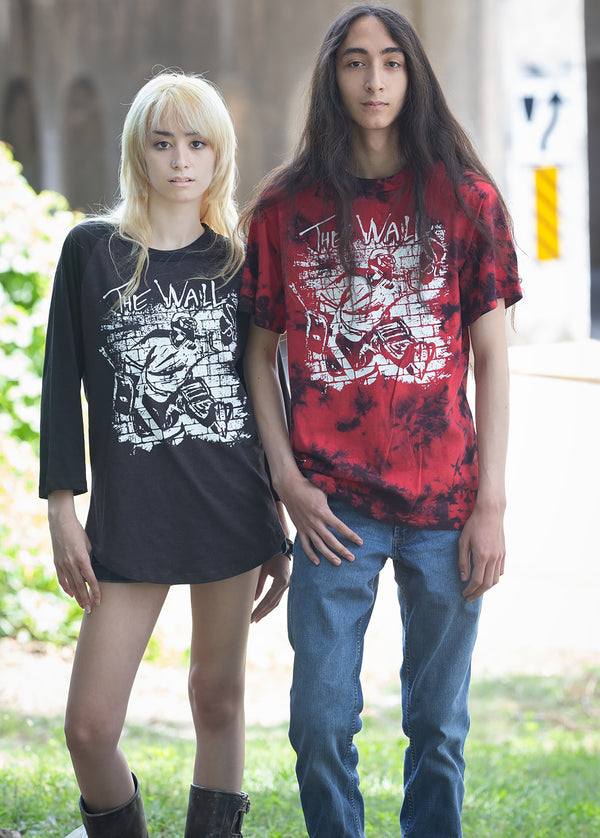 PUCK HCKY 'The Wall' design on t-shirt and ragan