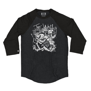 PUCK HCKY 'The Wall' raglan in graphite heather with black sleeves