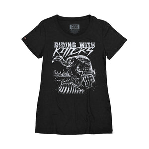 Riding With Killers 'Vulture' women's short sleeve hockey t-shirt in black