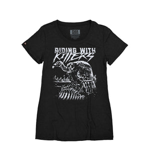 Riding With Killers 'Vulture' women's short sleeve hockey t-shirt in black