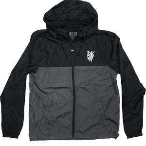 Riding With Killers 'Vulture' full zip hockey windbreaker in black and graphite front view