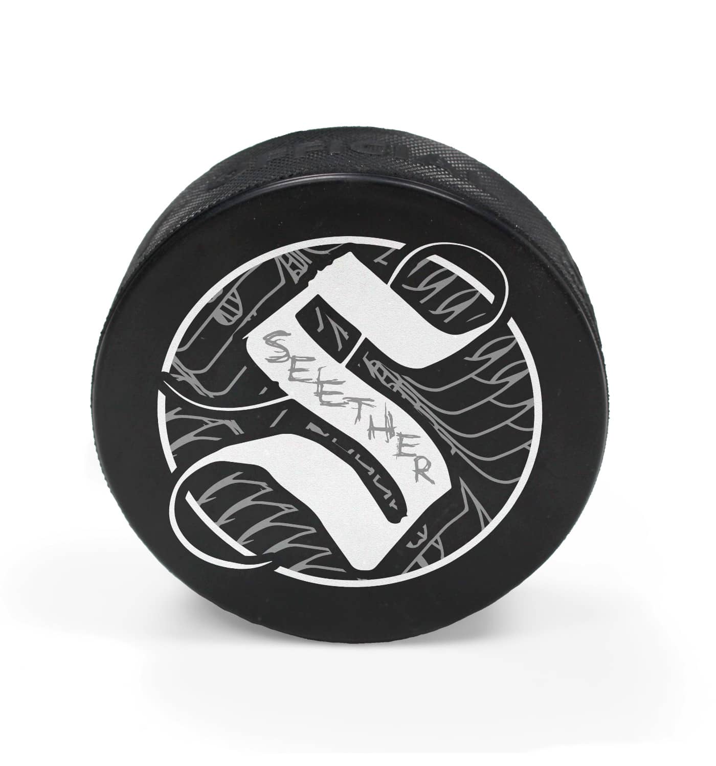 SEETHER 'THE S' limited edition hockey puck front view