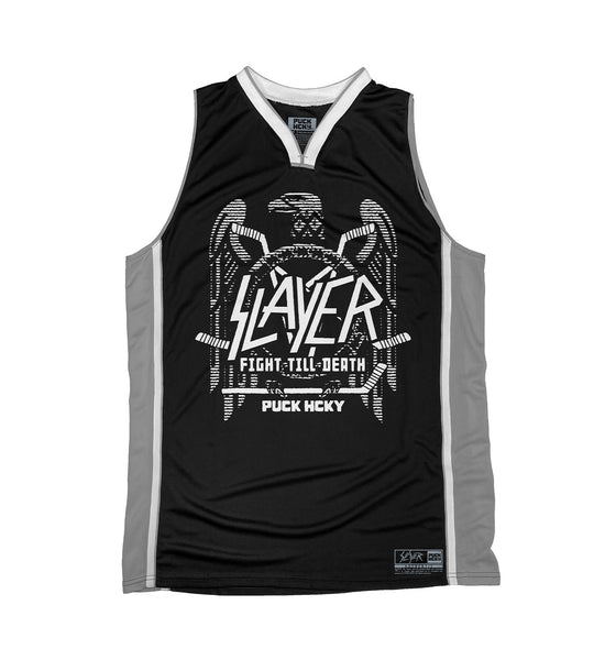 Slayer 'Fight Till Death' Deluxe Hockey Jersey (RED/BLACK/WHITE), Red/Black/White / XL
