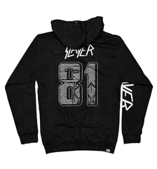 SLAYER 'FIGHT TO THE DEATH' pullover hockey hoodie in black back view