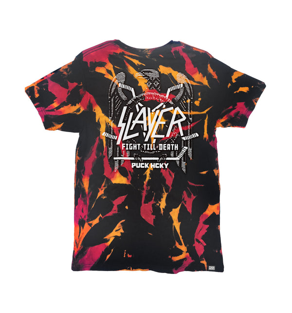 SLAYER 'FIGHT TILL DEATH' limited edition short sleeve tie-dye hockey t-shirt back view