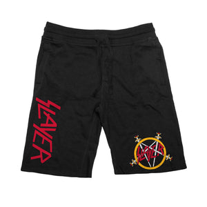SLAYER 'REIGN IN BLOOD' fleece hockey shorts in black