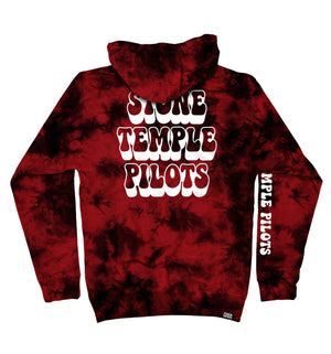 Stone Temple Pilots 'Buggy' pullover hoodie in red and black tie-dye back view