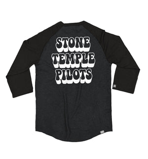 Stone Temple Pilots 'Buggy' raglan in graphite heather with black sleeves back view