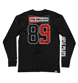 Stone Temple Pilots 'Champion' long sleeve hockey t-shirt in black back view