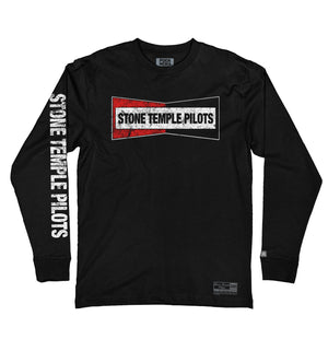 Stone Temple Pilots 'Champion' long sleeve hockey t-shirt in black front view