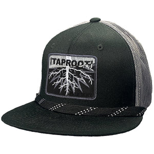 TAPROOT 'ROOTS' flat bill snapback hockey cap in black and charcoal