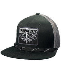 TAPROOT 'ROOTS' flat bill snapback hockey cap in black and charcoal